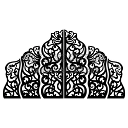 Ornate Floral Gate Panel Laser Cut Pattern