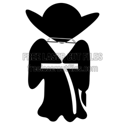 Yoda Silhouette Laser Cut File for DIY Star Wars Decor