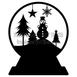 Christmas Snow Globe Snowman Laser Cut Design