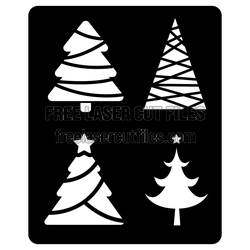Christmas Tree Clipart Set Free Laser Cut Template