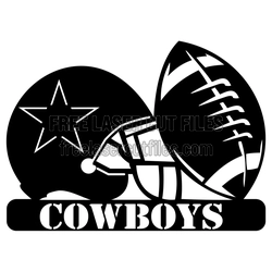 Cowboys Football Helmet Logo Free Laser Cut File