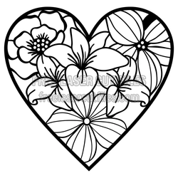Heart Flower Decor SVG for Laser Cutting