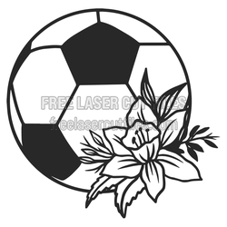 Soccer Ball Floral Cut File for Laser Cutting
