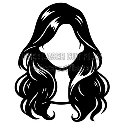 Woman Head with Long Hair Silhouette Laser Cut File