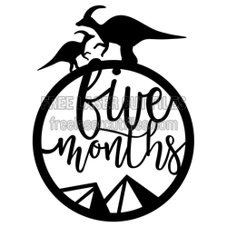 Baby Milestone Dinosaur Ornament, 5 Months Laser Cut File