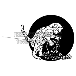 Cat Playing with Yarn Laser-Cut Clipart Design