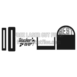 Teacher Gift Card Holder with Best Teacher Design, 3mm