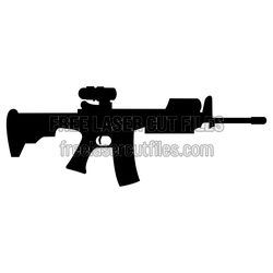 AR-Style Rifle Silhouette Free DXF Laser Cut File