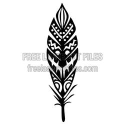 Decorative Feather Sign SVG, Laser Ready Free Cut File