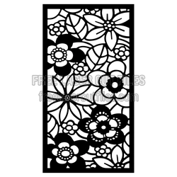 Floral Decorative Screen Panel for Laser Cutting