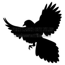 Flying Songbird Silhouette Laser Cut File, Ready to Cut