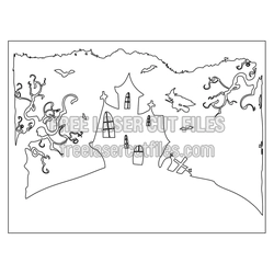 Halloween Haunted Castle Laser Cut Panel, Ready to Cut