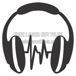 Headphones Music Wave Laser Cut File, Ready to Cut