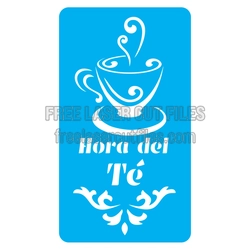 Hora del Té Stencil for Laser Cutting, Tea Cup Design