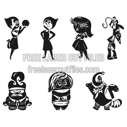 Children's Cartoon Character Figures Laser Cut File Set