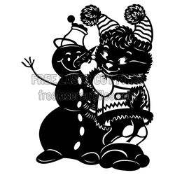 Christmas Snowman Clipart Laser Cut Design, Ready to Cut