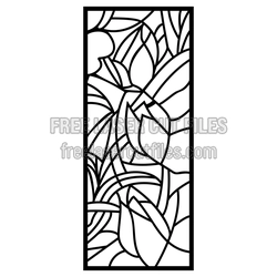 Floral Decorative Panel Door Screen Laser Cut Template