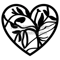 Floral Heart Cut File, Free Valentine Laser Ready Design