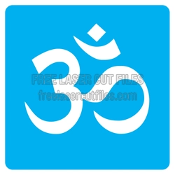 Om Symbol Stencil Laser Cut File for Craft Projects
