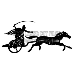 Spartan Warrior Chariot Silhouette Laser Cut File