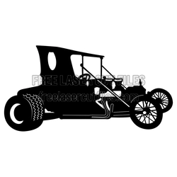 Vintage Old Car Silhouette Laser Cut Vector Design