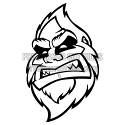 Bigfoot Mascot Cartoon Face SVG Cut File for DIY Crafts