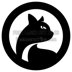 Black Cat Logo Design for Laser Cutting