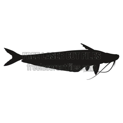 Catfish Silhouette Laser Cut File Ready for DIY Decor