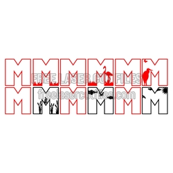 Decorative M Monogram Letter Set, Ready to Cut
