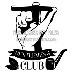 Gentlemen's Club Cigar Logo Clipart, Laser Ready Design