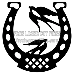 Horse Shoe with Birds Laser Cut SVG, Ready to Cut