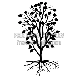 Leafy Tree Silhouette Free Laser Cut Design
