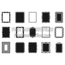Ornamental Openwork Photo Frames Laser Cut Template Set