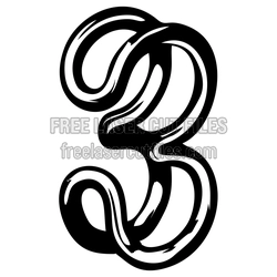 Split Number "3" Monogram Laser Cut Template