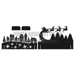 Christmas Scene Laser Cut File for 3D Holiday Display