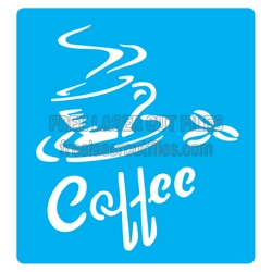Coffee Cup Stencil Design for Laser Cutting
