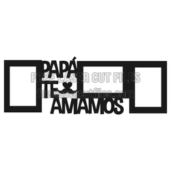 Dad and Kids Family Frame Laser Cut File, Gift Idea