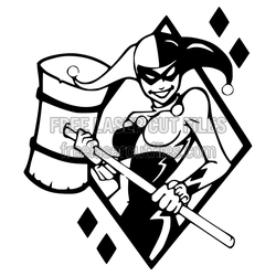 Harley Quinn Clipart Laser Cut SVG, Ready to Cut