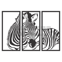 Layered Zebra Panel Set Laser Cut File for DIY Decor