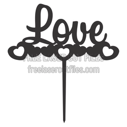 Love Heart Cake Topper Laser Cut File for DIY Celebrations