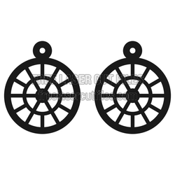Round Geometric Earrings Laser Cut Template, Ready to Cut