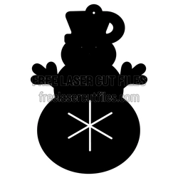 Snowman Ornament with Snowflake, Ready to Cut Christmas Design
