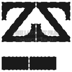 3D Letter Z Laser Cut Template, Ready to Assemble