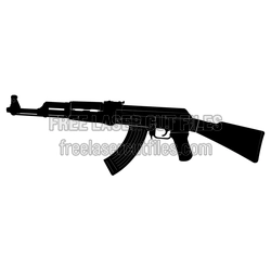 AK-Style Rifle Silhouette Free Laser Cut Vector