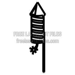 Firework Rocket Clipart Ready to Cut Laser Design