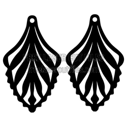 Leaf Drop Earrings Laser Cut Template
