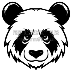 Panda Face Clipart Laser Cut Design, Ready to Cut