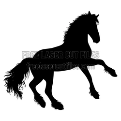 Rearing Horse Silhouette Laser Cut File, Ready to Cut