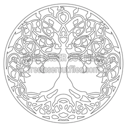 Celtic Tree Round Laser Cut File for Decorative Decor