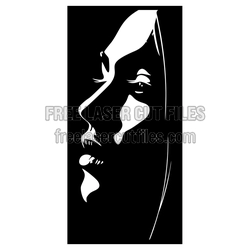 Girl Face Profile Wall Art Laser Cut Template